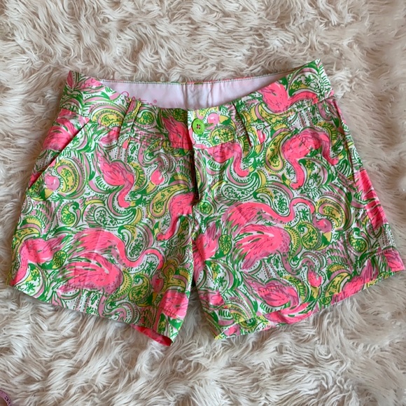 Lilly Pulitzer Pants - Lilly Pulitzer Pink and Green Patterned Shorts
